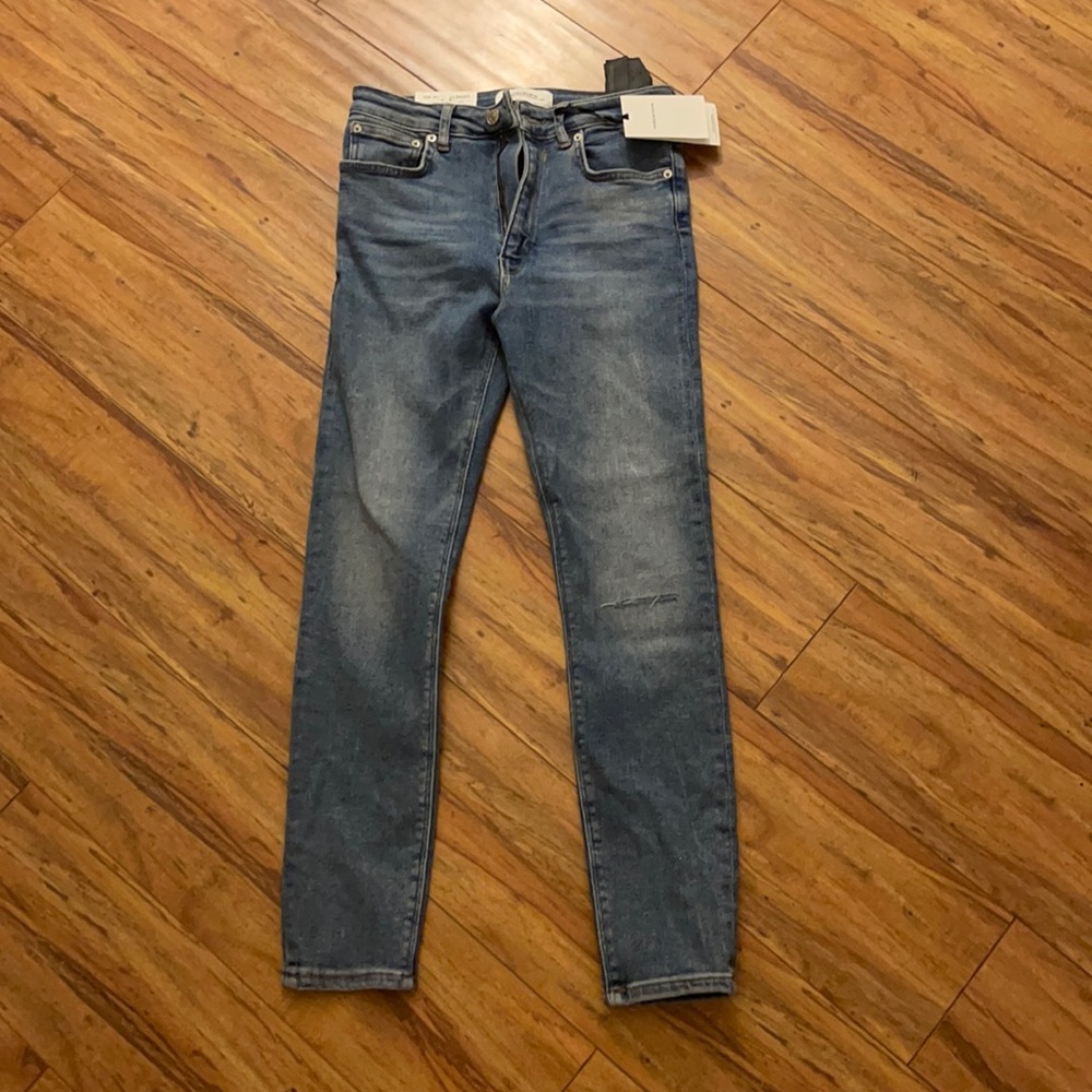 NWT Zara The 80’s High Waist Jeans Venice Blue